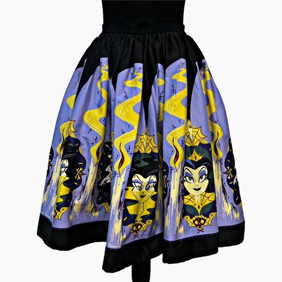 Pinup Couture Evil Queen Witch Transformation Swing Skirt Halloween Flare Pocket - Picture 4 of 12